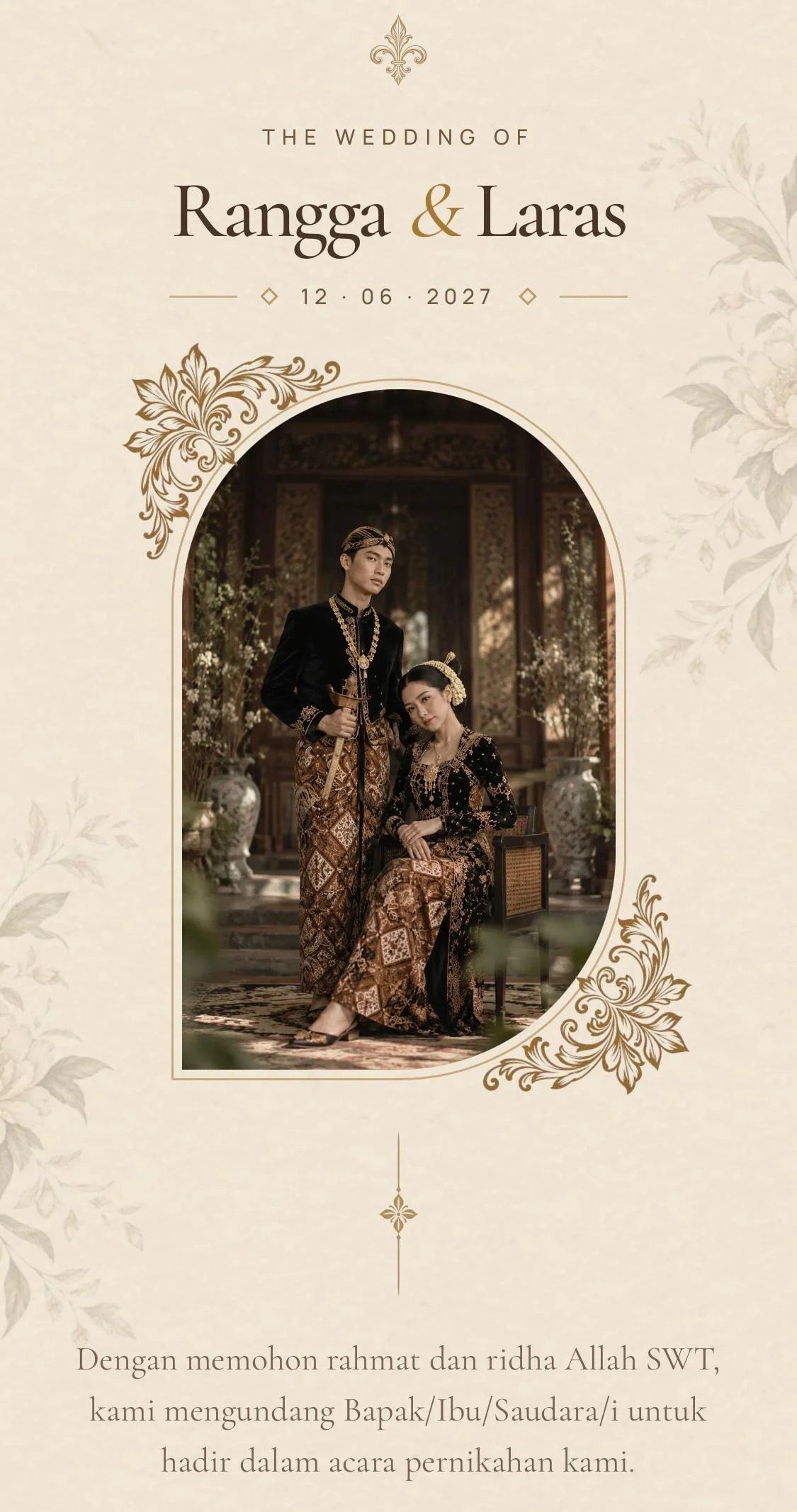 Heritage digital wedding invitation